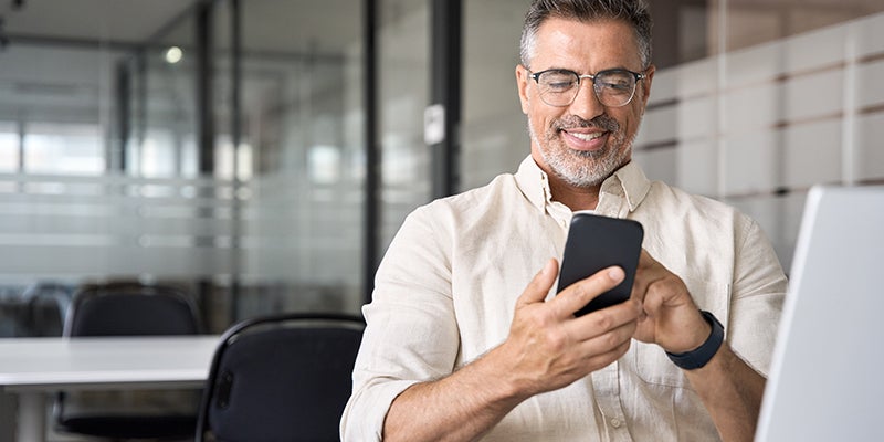A man holding phone